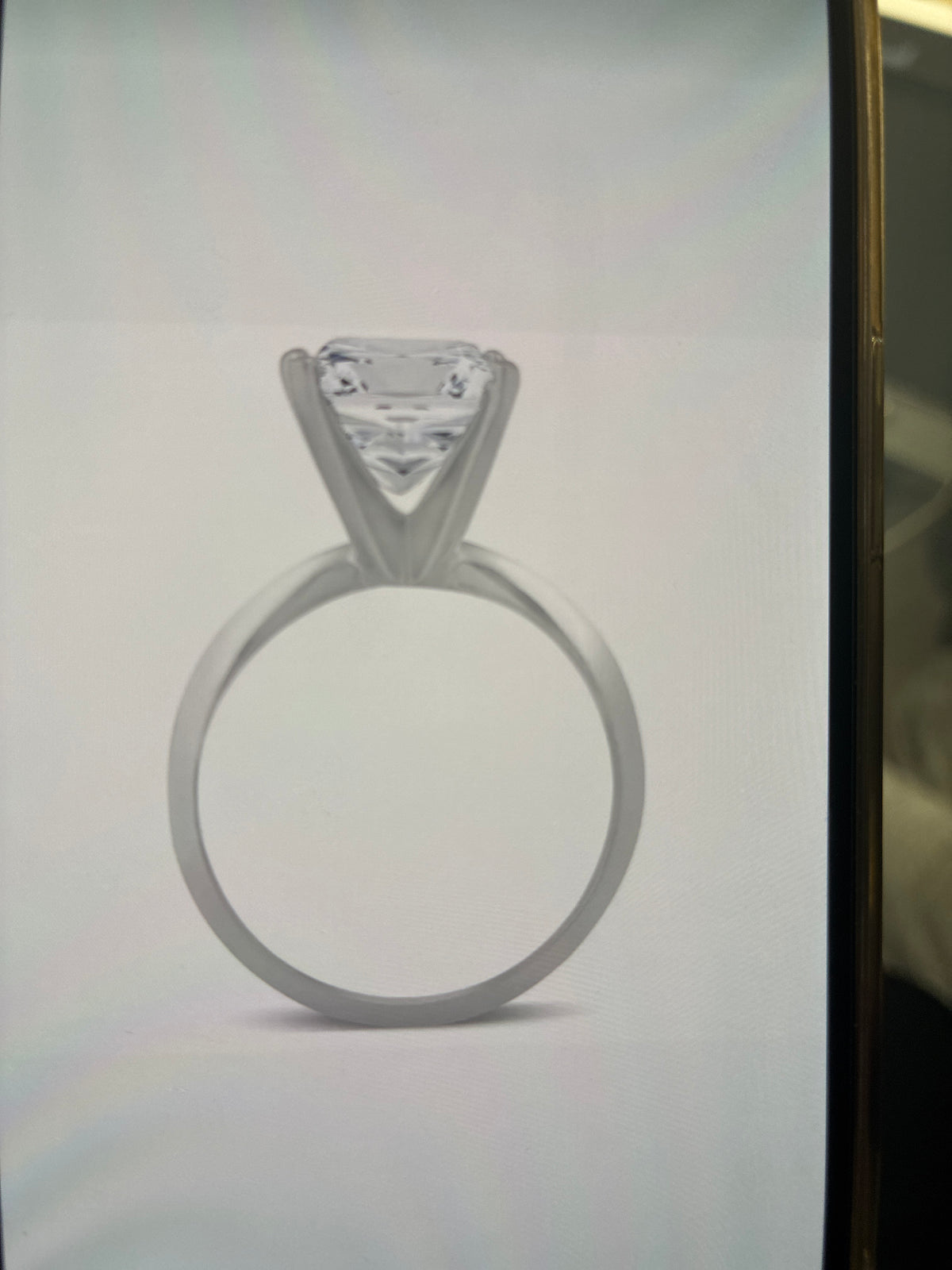 For Jessica,14k white gold and 2ct princess E VVS2