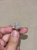For Juno,three stone ring ,18K white gold,main stone oval cut 5.01ct D VVS2,side stone 2.015ct