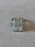Ring 18K White Gold Main Stone Radiant Cut 10.17ct D/VVS2 2EX N Side Stone 0.763ct/44p