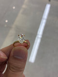 For Moonnoica,pink radiant with plain band ring,14k yellow gold band,4prong setting
