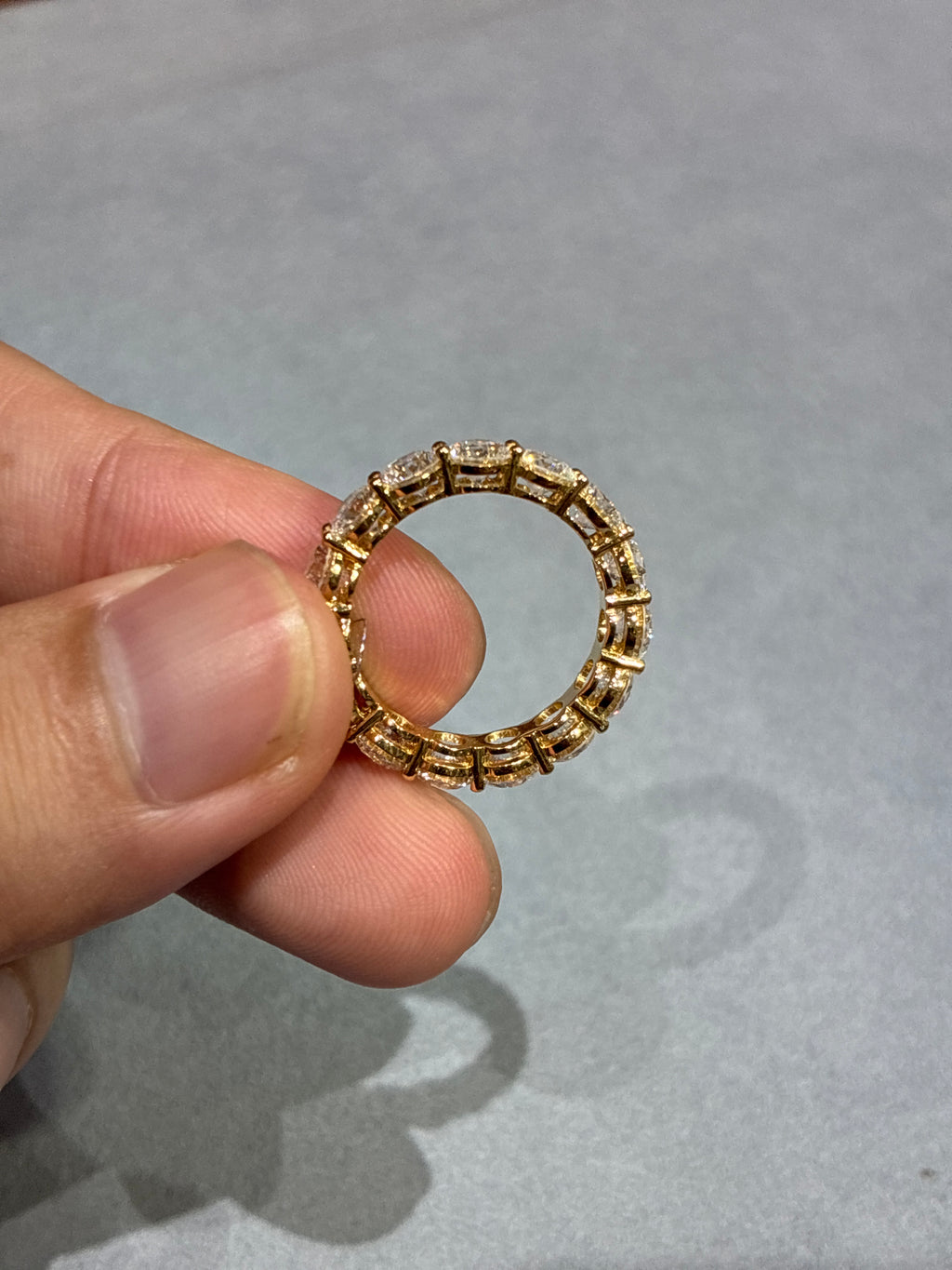 For Dianna,eternity ring,18K yellow gold,side stone 5.18ct/15p