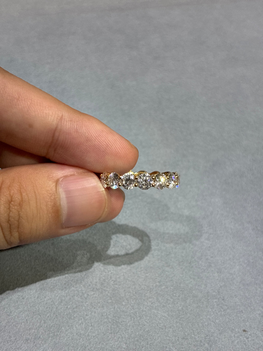 For Dianna,eternity ring,18K yellow gold,side stone 5.18ct/15p
