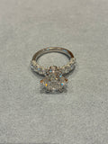 Pave Rings Pt950 White Gold Round Cut 3.33ct G/VS2 Side stone 1.492ct