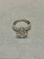 Pave Rings Pt950 White Gold Round Cut 3.33ct G/VS2 Side stone 1.492ct