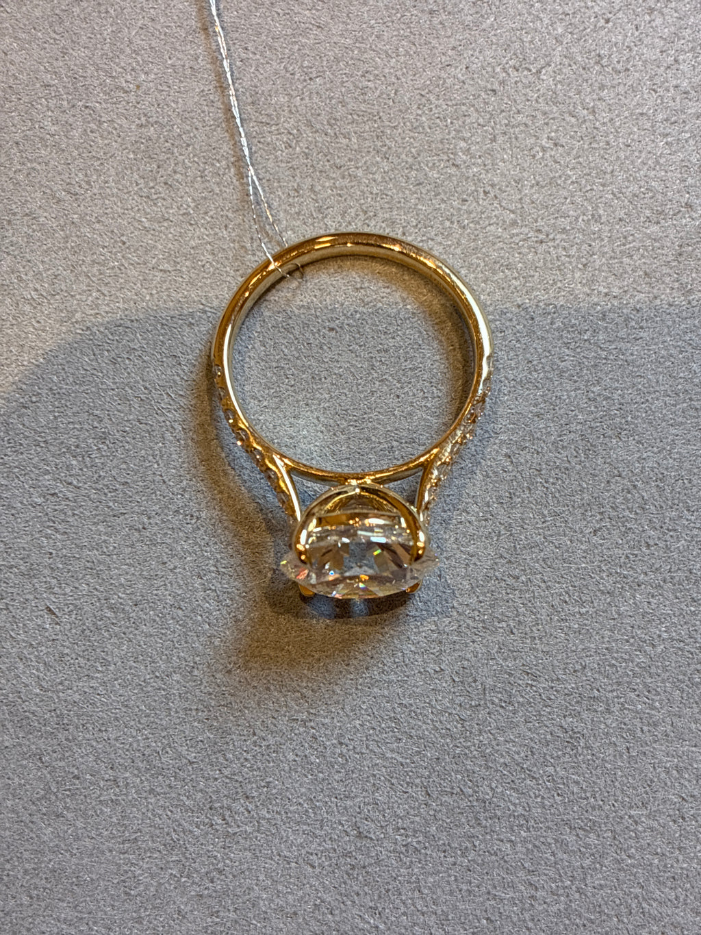 For Ziamy,14k yellow gold,main stone round cut 4ct D VVS1,side stone 0.341ct