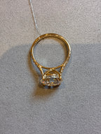 For Ziamy,14k yellow gold,main stone round cut 4ct D VVS1,side stone 0.341ct
