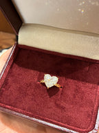 Hidden Halo Ring 18K Yellow Gold Main Stone Heart Shape 5.01 ct D/VVS2 side stone0.218ct
