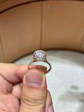 Half deposit for Kimberly,18K White Gold Ring with hidden halo ,main stone 5.05ct E VS1 side stone 0.283ct