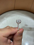 Half deposit for Kimberly,18K White Gold Ring with hidden halo ,main stone 5.05ct E VS1 side stone 0.283ct