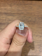 Customize for Lily,14K yellow gold,emerald 3ct E VVS2,hidden halo with plain band