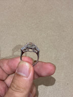 For Juno,three stone ring ,18K white gold,main stone oval cut 5.01ct D VVS2,side stone 2.015ct