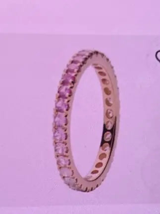For Moonnica,pink diamond eternity band,18k yellow gold