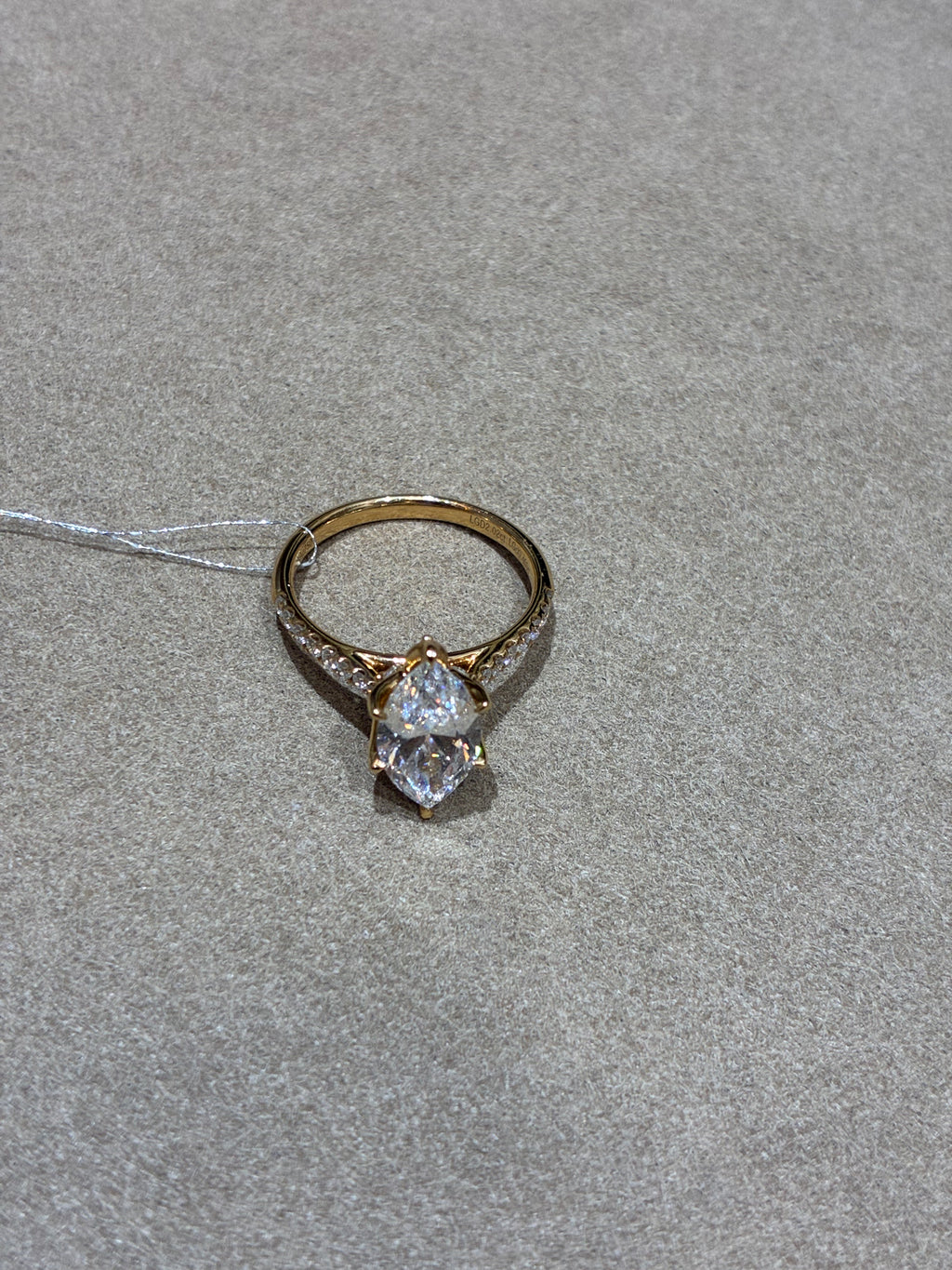 Half Deposit for Ariana,18K Yellow Gold Ring Marquise Cut 2ct side stone 0.485ct