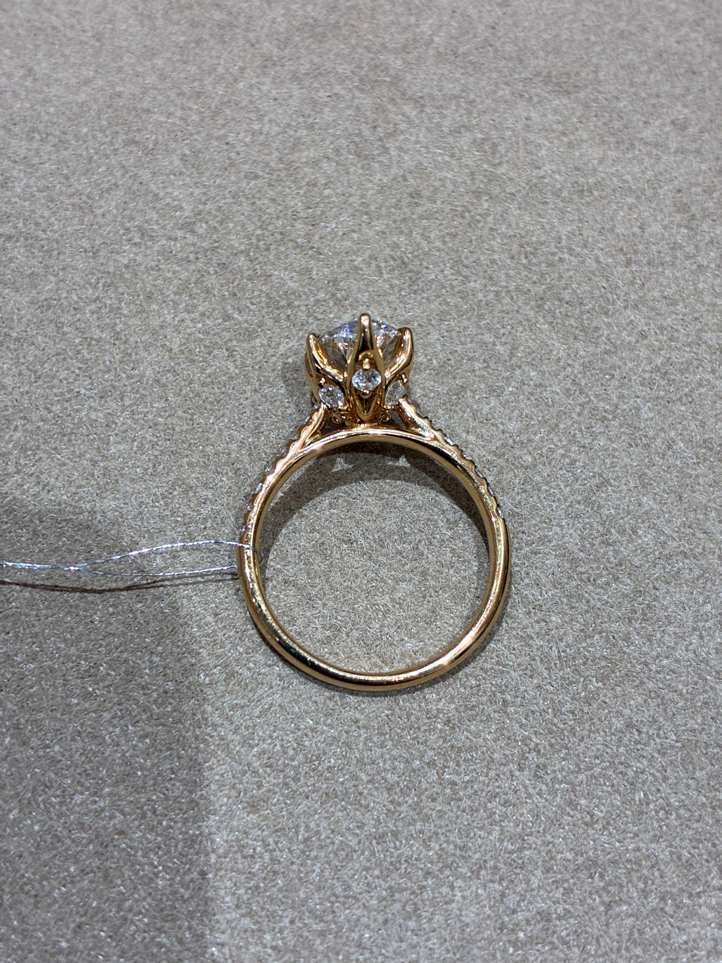 Half Deposit for Ariana,18K Yellow Gold Ring Marquise Cut 2ct side stone 0.485ct