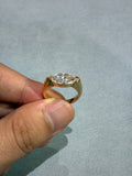 For Tracy,18K gold pinky ring,Solid gold wt 5.45g,EastWest style,Marquise 2ct D VVS2