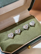 Stud Earrings                             | Heart Shape Cut                      | Almost 4Ct/2p.                            |18K Yellow/White Gold