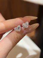 Stud Earrings                             | Heart Shape Cut                      | Almost 4Ct/2p.                            |18K Yellow/White Gold