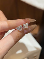 Stud Earrings                             | Heart Shape Cut                      | Almost 4Ct/2p.                            |18K Yellow/White Gold