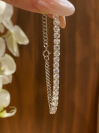Half Tennis Bracelet 0.20ct/p | RoundCut  | 18K White Gold |all stone 3.748ct/18p