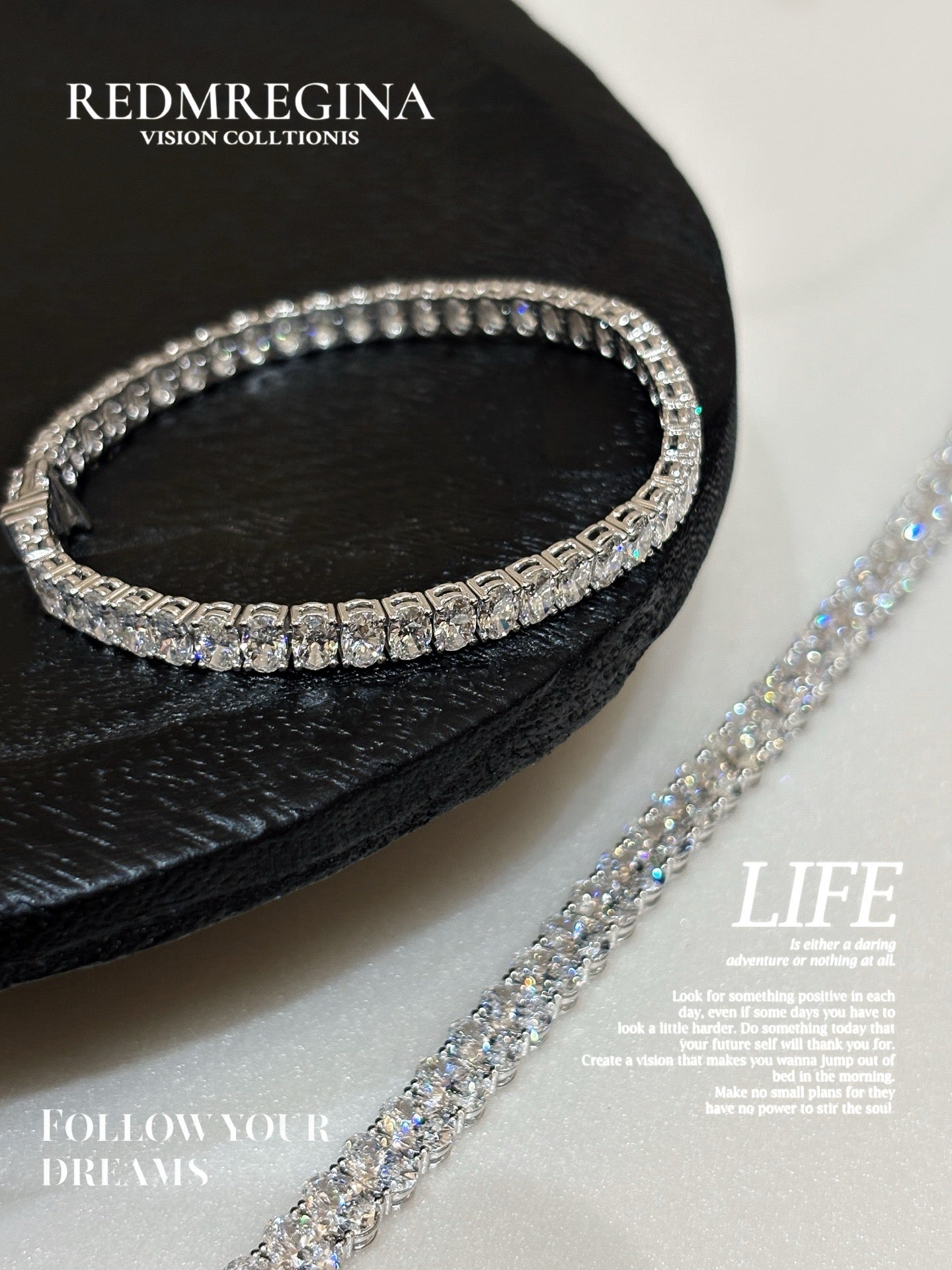 Tennis Bracelet ｜ Oval Cut 0.5ct/p  18.308ct/36p   6.7inches        18K White Gold