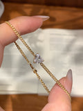18K Yellow Gold Cuban Link Heart Lab-Grown Diamond 1.02ct/p Bracelet