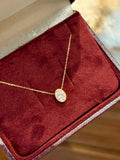 18K Yellow Gold Bezel Set Oval   1.01ct/p Necklace