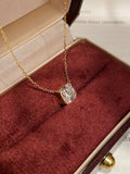 18K Yellow Gold Single Cushion Cut 1.015ct/p Necklace