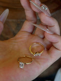 For Kitty Lau,A set .EastWest Solitiare Ring Pear cut 1ct /E VVS1 18K yellow gold ,Solitiare Ring Emerald cut 1ct D/VVS1 18k yellow gold