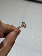 For KimberlyGuzman,Ring with Hidden halo and half pave band,18K yellow gold.Main stone 3ct